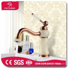 Luxury gold deck mounted crystal faucet for basin